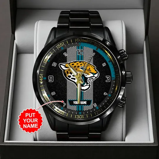 Discover Personalized Jaguars Black Stainless Steel Watch