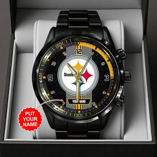 Discover Personalized Steeler Black Stainless Steel Watch