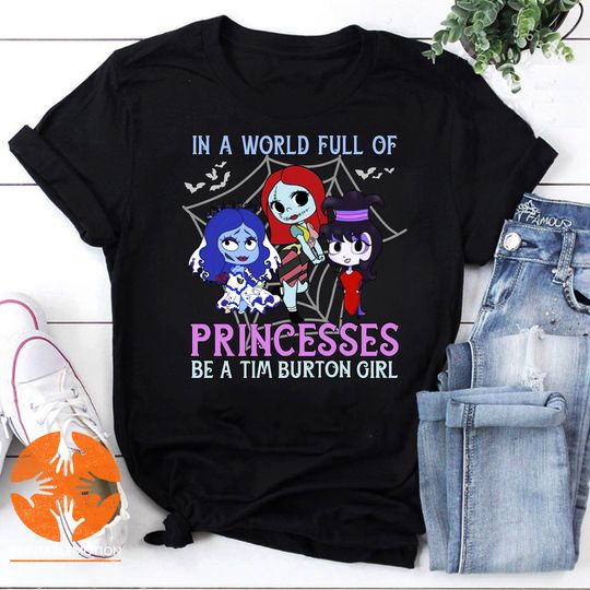 Discover World of Princesses Tim Burton Girl T-Shirt Halloween Halloween Costume Princess Tee
