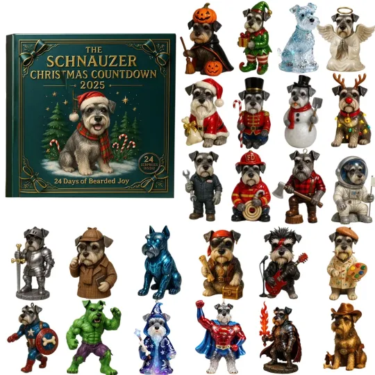 Discover 2025 The Schnauzer Christmas Advent Calendar 24Days 2D Flat Gel Figures Gifts