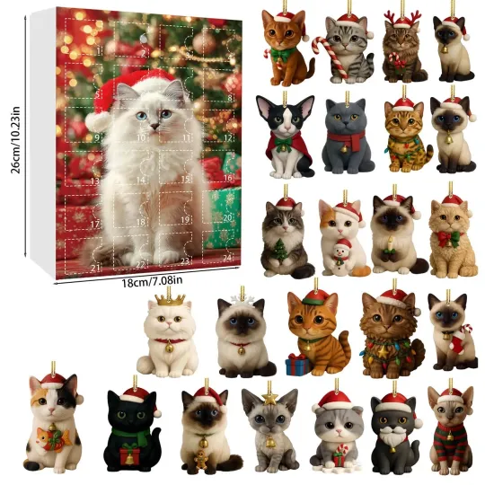 Discover Cat Advent Calendar 2025 24 Days Christmas Countdown With 24 Different Breeds 2D