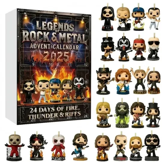 Discover Rock and Metal Advent Calendar Christmas Gift 2D Flat Acrylic Iconic Music Chara