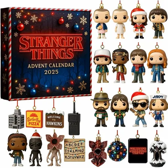 Stranger Things 2026 Advent Calendar 2D Acrylic Ornament Christmas Countdown Box