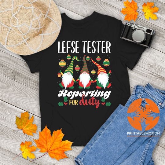 Discover Lefse Tester Reporting For Duty Gnome Christmas Vintage T-Shirt, Gnome Shirt, Christmas Shirt, Gift Tee For You And Your Family