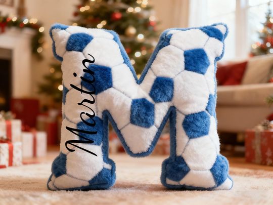 Personalized Plush Soccer Ball Letter Pillow Football Pillow Initial Pillow with name Soccer Ball Lover Gift Christmas Gifts World Cup 2026