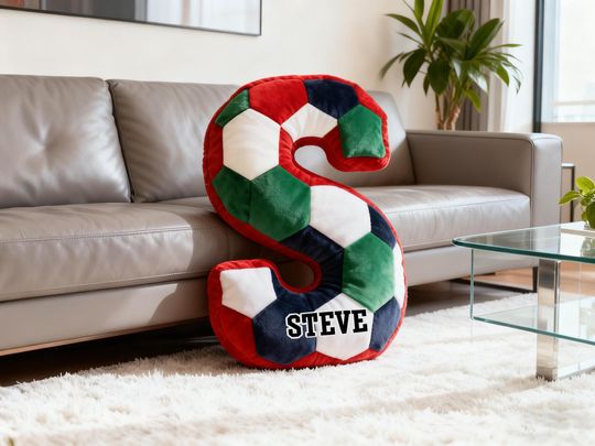Discover Personalized Soccer Pillow,Alphabet Soccer Throw Pillow,Monogram Letter Throw Pillow,Alphabet Decor,2026 FIFA World Cup,Christmas Gifts