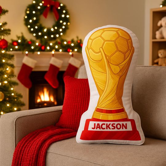 Discover Personalized Funny Soccer Cup Pillow: Custom Initial Pillow with name,Football Lover Player Fans Gift,2026 World Cup Gift for Soccer Players