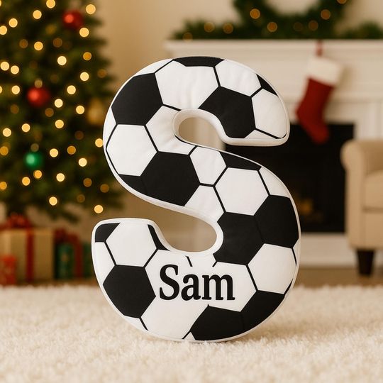 Discover Personalized Soccer Letter Pillow: Custom Initial Pillow with name,Football Lover Player Fans Gift,2026 World Cup Gift for Soccer Players
