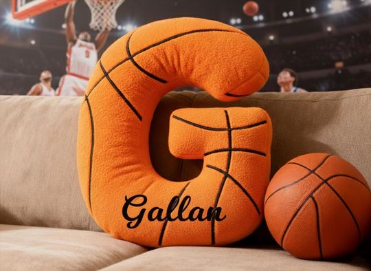 Discover Custom Basketball Letter Pillow, Basketball Decor for Kids, Boys, Girls, Athletes & Sports Lovers Gift