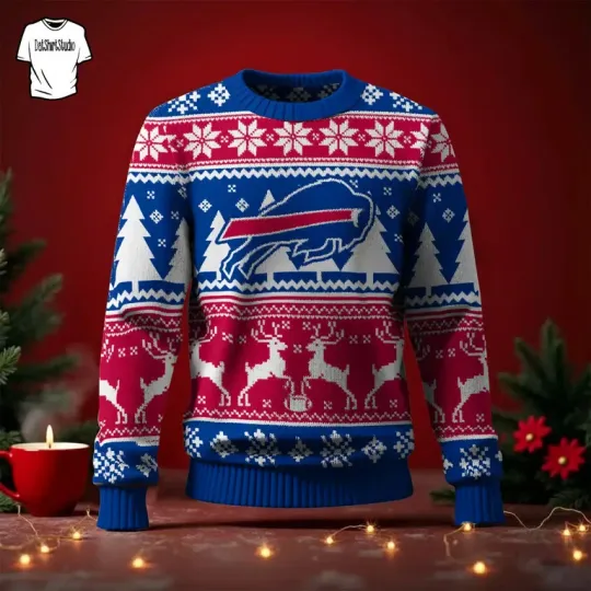 Discover Buffalo B!lls 2025 Christmas Ugly Sweater