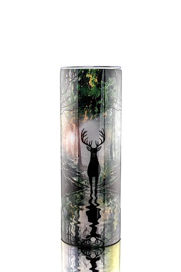 Discover American Deer Hunter Camo Skinny Tumbler 20oz Stainless Steel Buck in Forest Travel Mug Insulated Cup Outdoor Hunting Gear Gift For Men