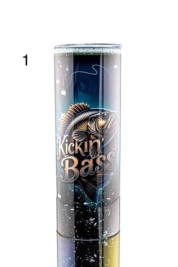 Discover Funny Bass Fishing Tumbler 20oz Skinny Stainless Steel Travel Mug Gift for Men Dad Angler Cup Part Time Hooker Kickin Bass Novelty Design