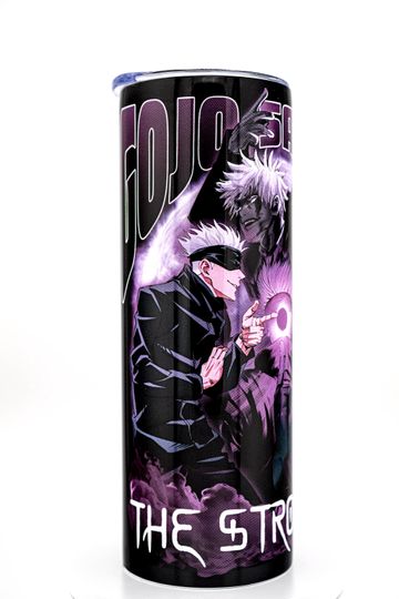Discover Anime Gojo Satoru 20oz Insulated Tumbler | Jujutsu Satoru JJK The Strongest Stainless Steel Skinny Cup | Manga Fan Travel Collectible Gift
