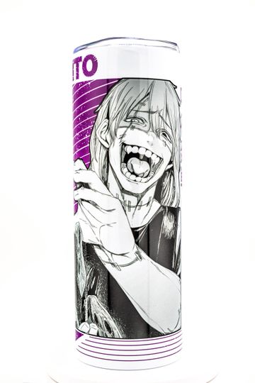 Discover Jujutsu Satoru Mahito stainless steel tumbler, 20 oz vacuum seal, double-insulated coffee cup or water bottle, personal gift, manga, anime