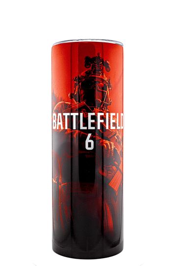 Battlefield 6 20oz Skinny Tumbler Stainless Steel Insulated Travel Mug Gamer Gift Video Game Tactical FPS Red Design PlayStation Xbox Gaming