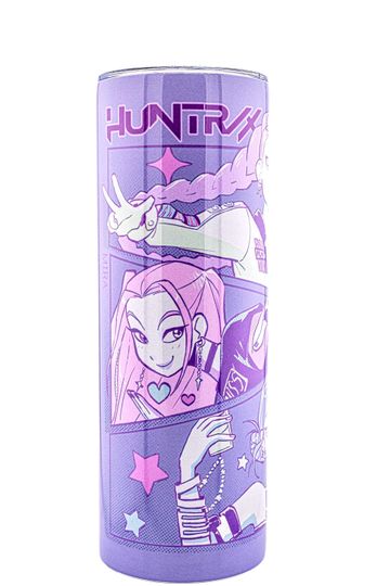 Discover Kpop Demon Hunters Fan 20oz Skinny Tumbler, Purple Anime Manga Style Stainless Steel Cup, Scannable Spotify Music Codes, Cute Otaku Fan Gift