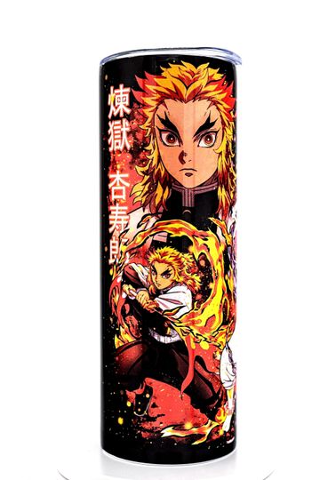 Discover demon 20oz Tumbler Kyo Rengokoo Akaza Skinny Cup Kimetsu no Yaiba Stainless Steel Insulated Mug Anime Manga Gift Mugen Train Hashira Flame