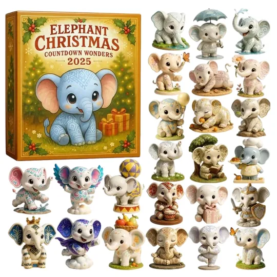 Discover Elephant Advent Calendar Christmas Countdown Calendar 2D Acrylic Ornament