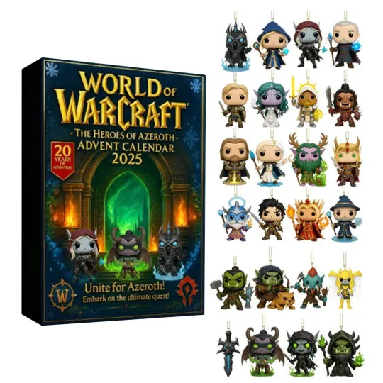 World of Warcraft 2D Acrylic Advent Calendar 2025 Christmas Countdown Gift 24 Days Hangs