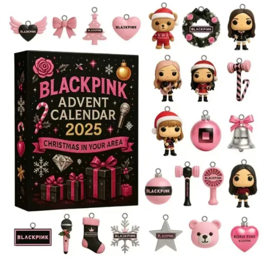 Hot BlackPink 2D Acrylic Advent Calendar Doll Christmas Atmosphere Decorative Gifts 2026