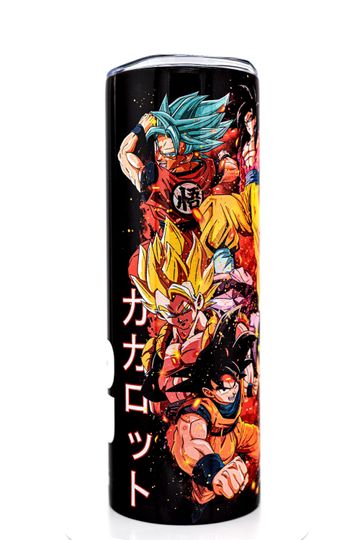 DBZ Anime 20oz Skinny Tumbler Goku Vegeta Super Saiyan Blue Stainless Steel Insulated Travel Coffee Mug Dragon Ball Super Cup Gift Kakarot