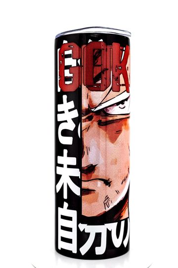Dragon Ball Z Goku 20oz Skinny Tumbler Stainless Steel Anime Cup DBZ Gift Insulated Travel Mug Super Saiyan Design Collectible Manga Merch