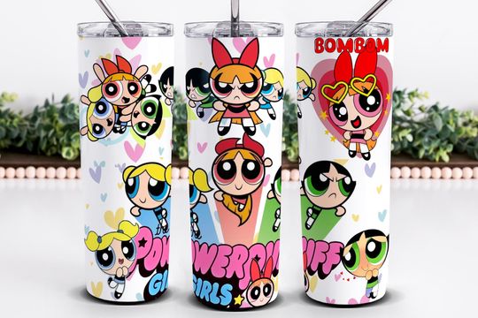 Discover Powerpuff Girls Tumbler Wrap 20oz Skinny Tumbler Design, Cartoon Design Wrap  Straight and Tapered Design For Tumblers
