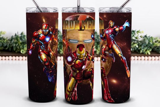 Discover Superheroes Tumbler Wrap - Iron Man Tumbler 20 oz Wrap Design - Ironman Tumbler Design, Superhero Iron man
