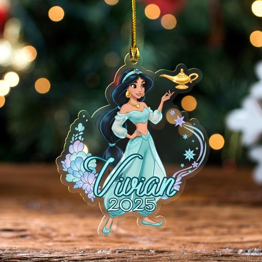 Discover Personalized Jasmine Christmas Ornament, Custom Jasmine Christmas Ornament, Custom Disney Princess Christmas Ornaments for Kids UN4T11
