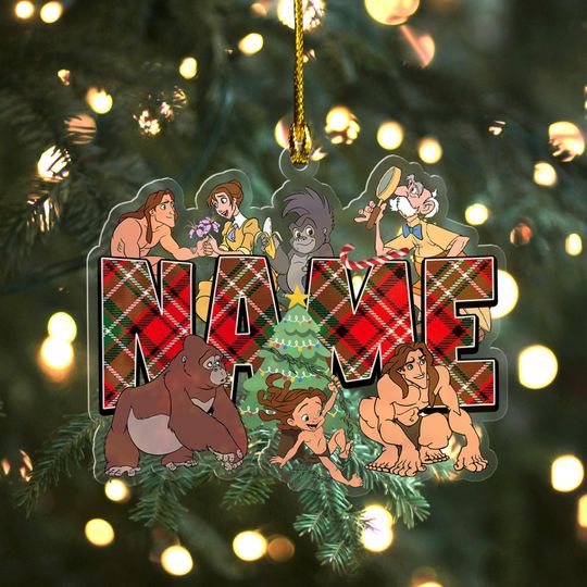 Discover Tarzan Jane Hologram Ornament, Disney Tarzan Christmas Gift, Jungle Adventure Decor, Tarzan and Jane Keepsake, Holiday Trip Ornament UN3H13