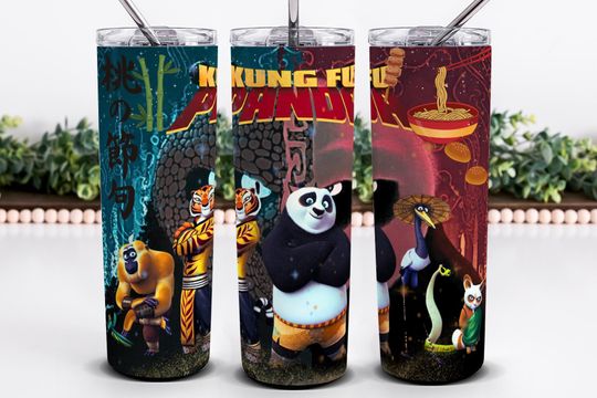 Discover Kung Fu Panda Tumbler Wrap- 20oz Skinny design | 20oz Kung Fu Panda Tumbler Design
