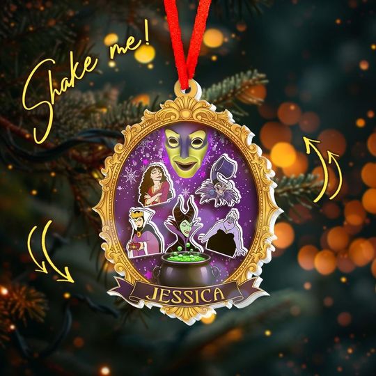 Discover Personalized Disney Villains Christmas Ornament Shaker/Villains Poison Christmas Ornament/Evil Queen Maleficent Hade Shaker Ornament OHXC06