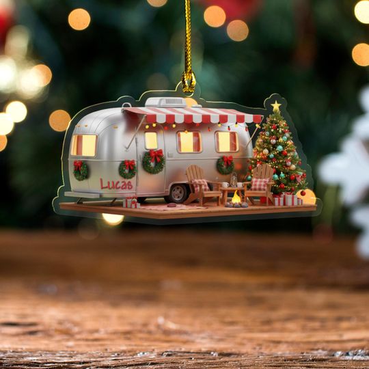 Discover Personalized Travel Trailer Camping Christmas Ornament/Camping Christmas Decor, Camper Holiday Keepsake Gift, Camping Car Ornament OHY310