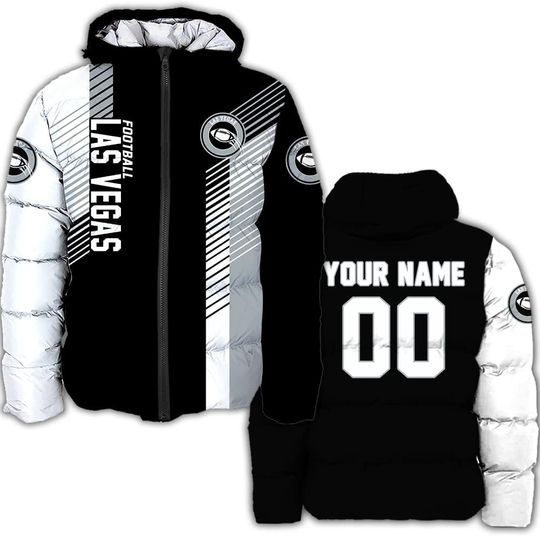 Discover Personalized Las Vegas Football Team Raiders Men's Hooded Puffer Jacket