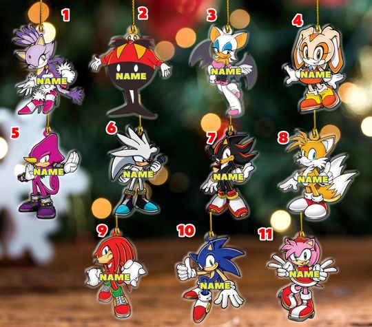 Discover Personalized Sonic Cutout Ornament/Sonic Hedgehog Character Acrylic Ornament/Customized Sonic Ornament/Sonic Christmas Ornament OFXB38