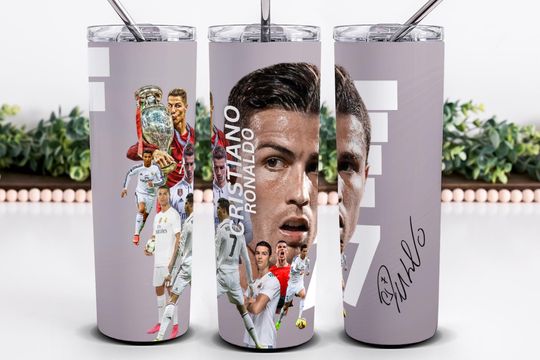 Ronaldo Soccer Football Poster Tumbler Design | Ronaldo 20 oz Skinny Tumbler Design | Cristiano Ronaldo Tumbler Design