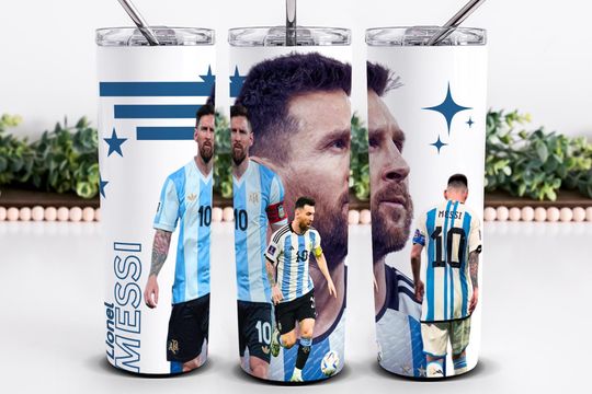 Lionel Messi Tumbler, Messi Design, Messi Soccer Tumbler Wrap