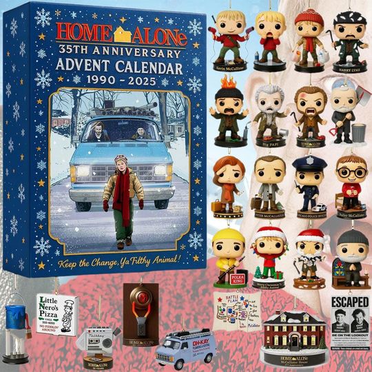 Home Alone 35th Anniversary Advent Calendar | Classic Christmas Movie Collectible Gift | Holiday Countdown Box for Fans