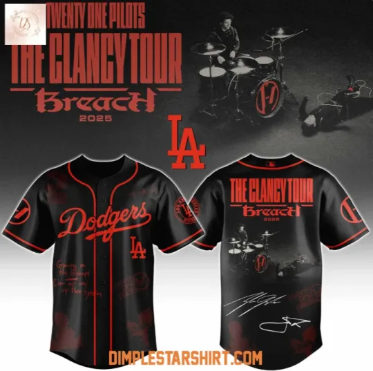 Dodgers x Pilotss band The Clancy World Tour 2025 Baseball Jersey Reprint