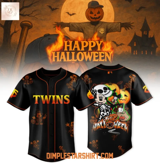 Discover Minnesota x Disney Happy Halloween 2025 Baseball Jersey Reprint