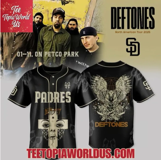 Discover Padres x Deftone North American Tour Fall 2025 Baseball Jersey Reprint