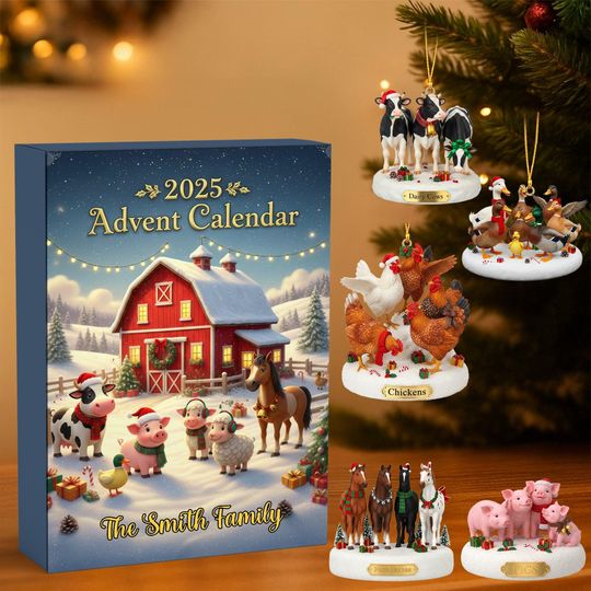 Discover Farming Family Christmas Advent Calendar, 24 Days of Country Life Surprises, Gift for Farm Love, Personalized Gifts For Farming Family