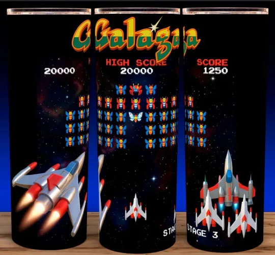 Discover Galaga Arcade High Score Videogame Cup Mug Tumbler 20oz