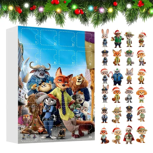 Discover Zootopia Advent Calendar 2d Acrylic Party 24 Days Cartoon Ornament Toys