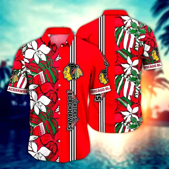 Discover Chicago Hockey Blackhawks Hawaiian Shirt Chicago Team Blackhawks Summer Shirt