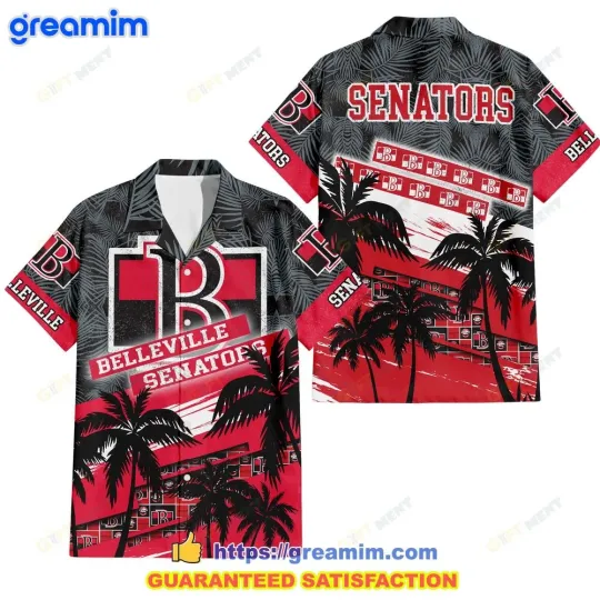 Discover Belleville Senators Ice Hockey Team Tropical Hawaiian Shirt