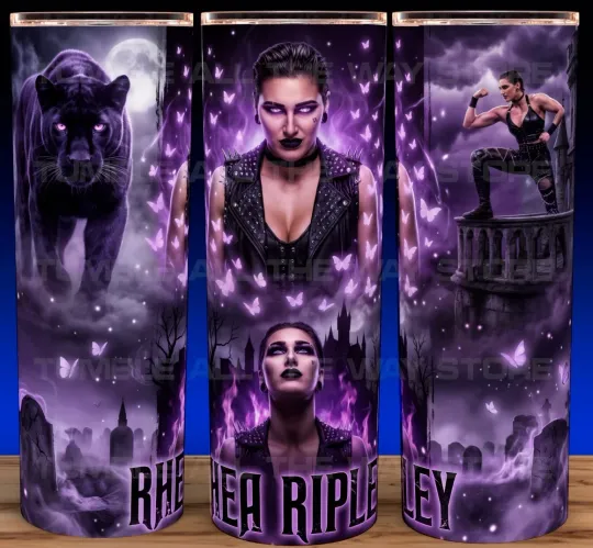 Discover Rhea Ripley Wrestling  Baddie Purple Butterfly and Panther Cup Mug Tumbler 20oz