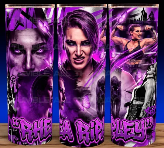 Discover Rhea Ripley Wrestling  Baddie Purple Butterfly and Panther Cup Mug Tumbler 20oz