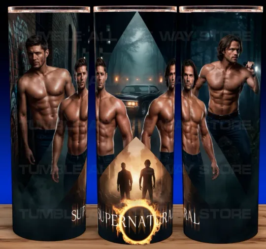 Supernatural Sam and Dean Winchester No Shirts Cup Mug Tumbler 20oz