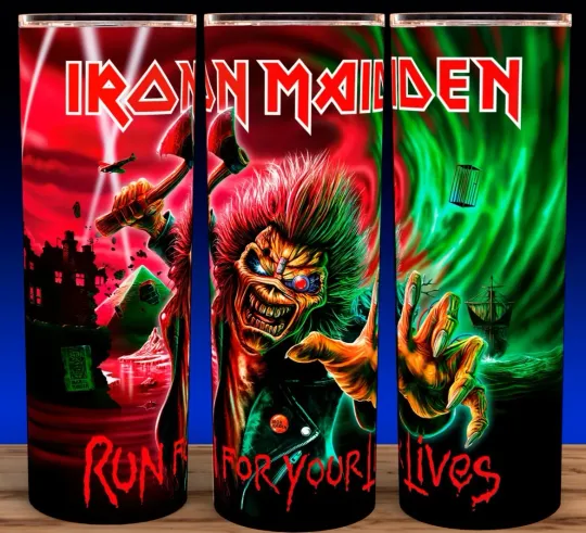 Iron Maiden Run For Your Lives Heavy Metal Cup Mug Tumbler 20oz